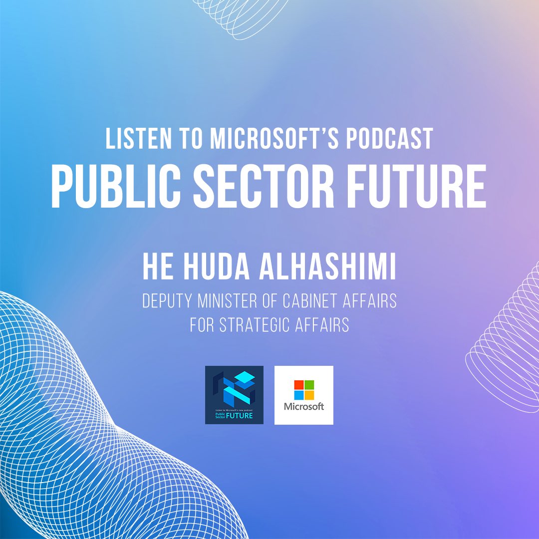 Listen to HE Huda AlHashimi, Deputy Minister of Cabinet Affairs for Strategic Affairs of the UAE, at Microsoft’s Public Sector Future podcast, as she discusses the importance of innovation in government and shares her team’s innovative successes: bit.ly/3JpzwDi
#MBRCGI