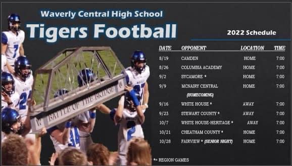 2022 Waverly Football Schedule