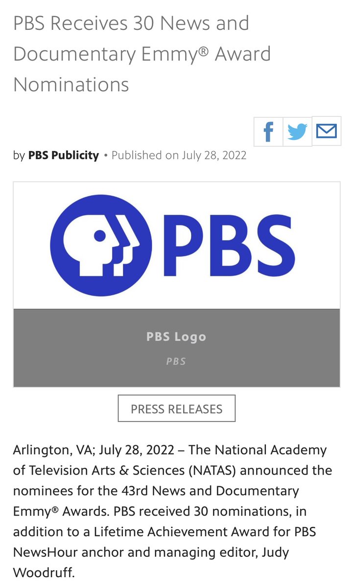 We're proud that #CUREDfilmPBS was one of 30 distinguished <a href="/PBS/">PBS</a> programs — including four <a href="/IndependentLens/">Independent Lens</a> films — to be nominated for the 2022 News &amp; Documentary Emmy Awards. Judges chose the nominees from among more than 2,500 submissions. <a href="/newsemmys/">News & Documentary Emmys</a>