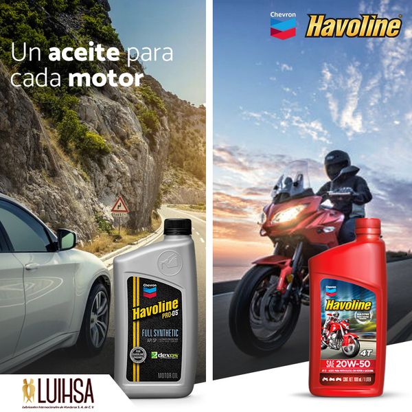 LuihsaHn's tweet photo. El aceite adecuado para cada recorrido de tu vehículo o motocicleta. Mejora el rendimiento de tu motor con los productos de LUIHSA.🙌

#Chevron #UnAceiteParaTodos #Havoline #LUIHSA https://t.co/UlvqtzKXaN