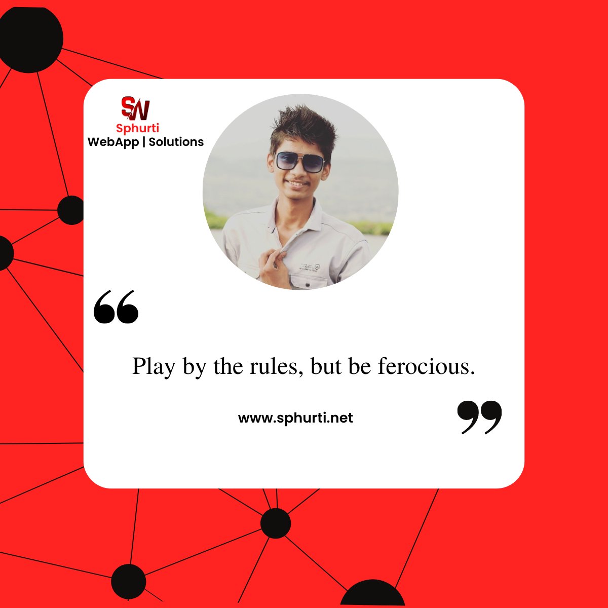 faizalsphurti's tweet photo. @Sphurtiwebapp 

"Play by the rules, but be ferocious"
#faizal #faizalKhan #faizalsphurti #faizalsphurtiwebapp #faizalsphurtisolutions #swfaizal #sphurti #sphurtiwebapp #sphurtisolution #sw

https://t.co/A9m5NKR0hR https://t.co/oQm1JXDphs