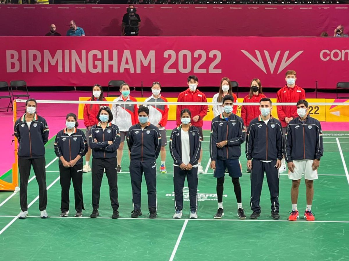 GlennTiclo's tweet photo. Hearty congratulations to the Indian #Badminton team on bagging the #Silver for India in the Mixed Teams Badminton category at the @birminghamcg22. (1/2) https://t.co/iS7OmR416o