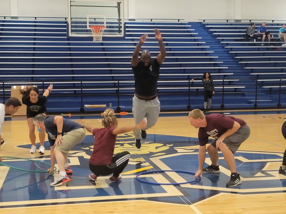 GISD_PE's tweet photo. Secondary Health & PE is back! We are energized, engaged, and committed to having a superb year in #GISDHPE! Excellent day of PD to kickoff staff development week. #health #makePEfun #wellness #professionaldevelopment #tuesdayvibes @gisdwellness @GISD_PD @gisdnews https://t.co/oYkm1o5QRe