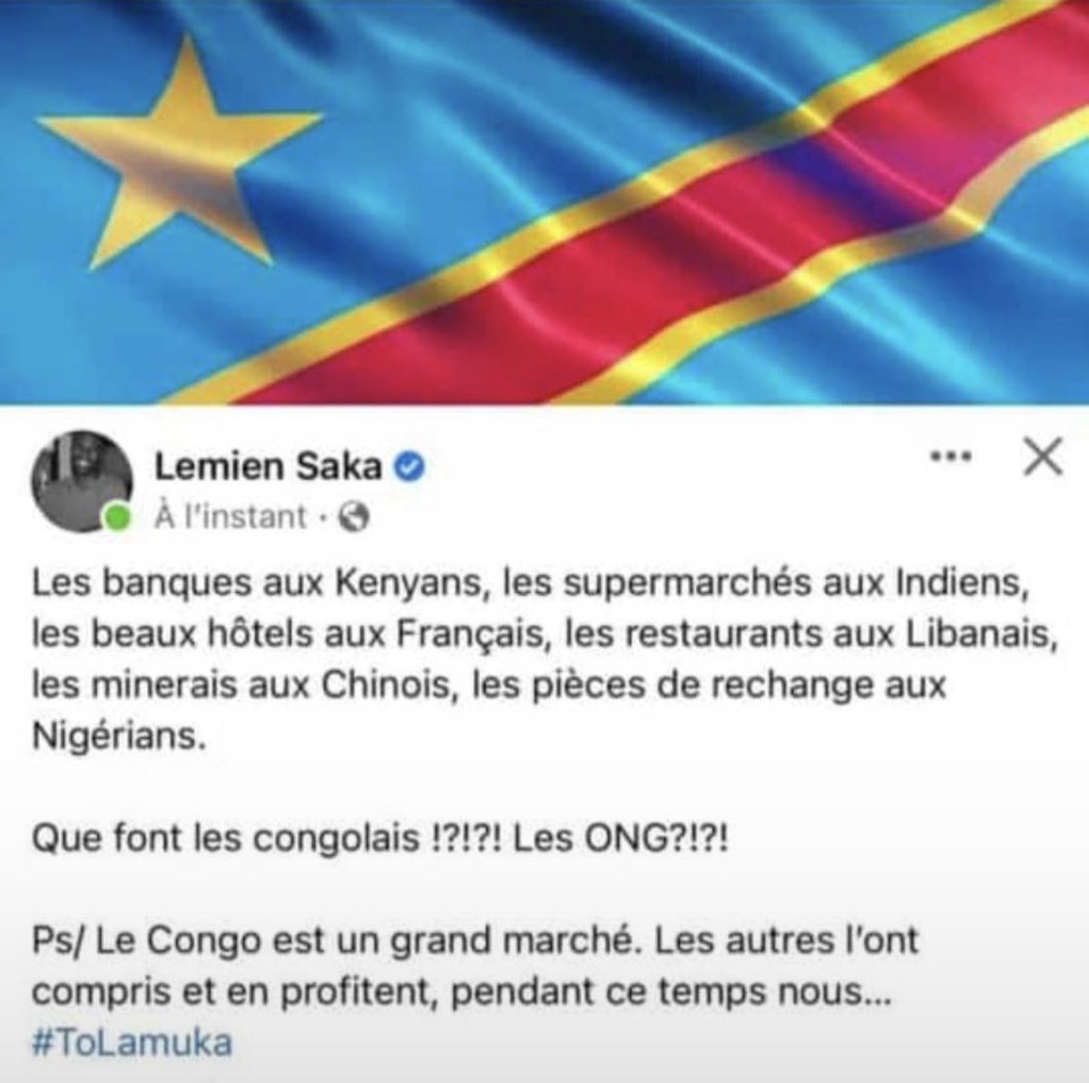 MelchieI's tweet photo. Pendant ce temps, congolais dans un profond sommeil... Merci @sakalemien 👏
Un seul mot, Tolamuka! https://t.co/KQUoXCHTOu