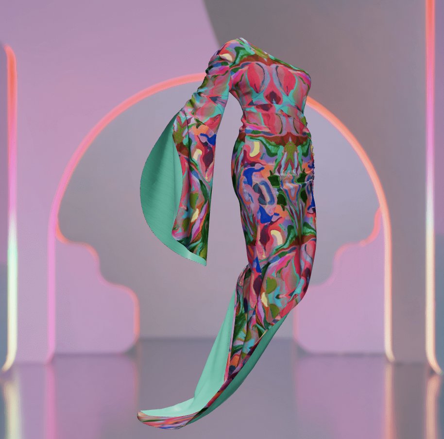 Excited for the reveal of the amazing collab of <a href="/thefabricant/">The Fabricant</a> x <a href="/worldofwomennft/">world of women</a> tomorrow (on my B'day!) #mintingmoment wish I could wear this dress tomorrow🦁