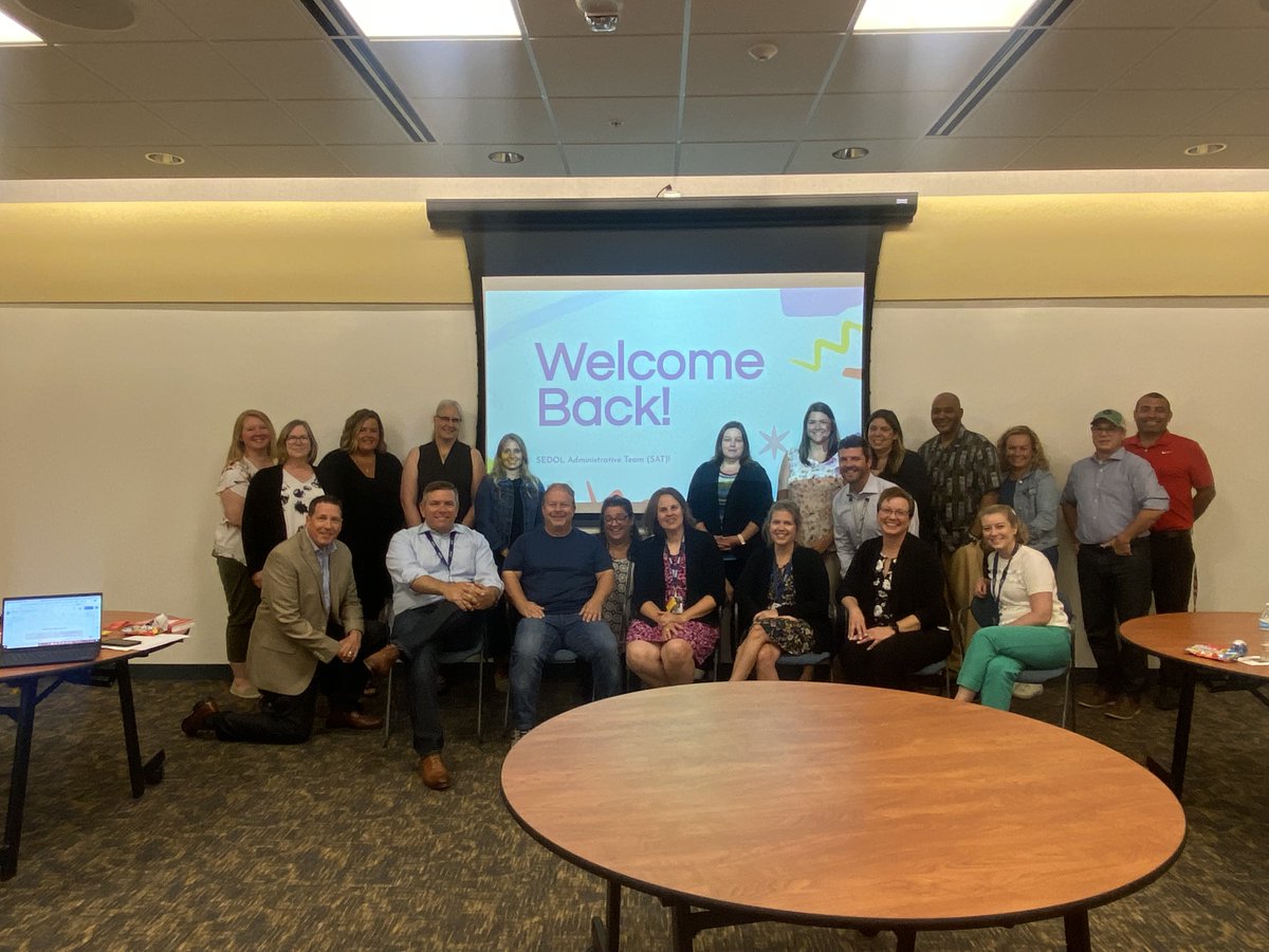 The administrative team <a href="/SEDOL_IL/">SEDOL</a> takes a break for a "welcome back" group photo at our 1st administrative team meeting for the 22-23 this a.m.  This team knows their "why" and cares deeply about our students, their families, and the staff who serve them!