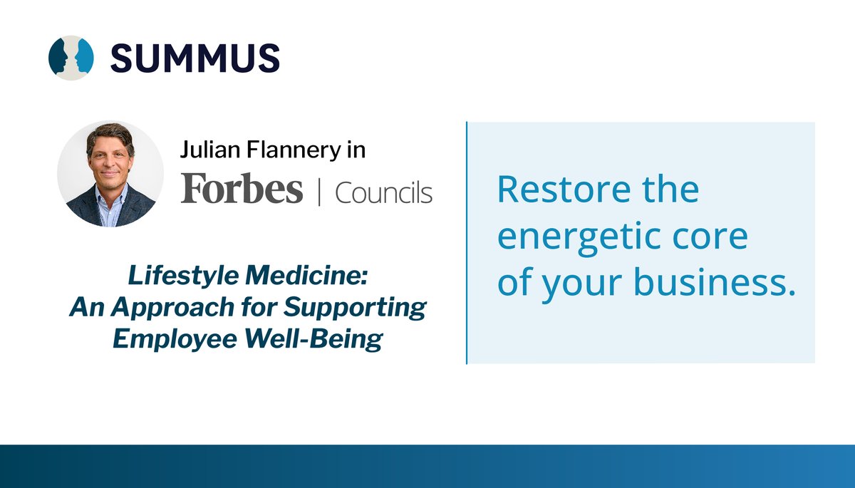 In a recent Forbes article, Summus CEO Julian Flannery discussed the importance of overall wellbeing and lifestyle medicine. Go beyond simple telehealth with a more sophisticated approach to reinvigorating your workforce. Read more here: hubs.li/Q01j7Wsd0 #virtualhealthcare