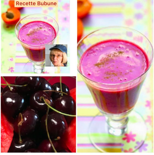 SMOOTHIE ABRICOTS- GRIOTTES ET CANNELLE 
recette sur 
facebook.com/Restaurant.bub…
bubune-4.webnode.fr…