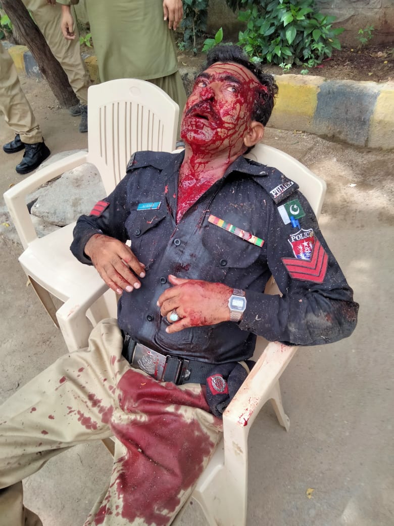 NationalPolice8's tweet photo. KARACHI: Two policemen were martyred in a grenade explosion inside the police headquarters in the port city's Garden area, Geo News reported Wednesday.

The explosion took place inside the ammunition depot of the police headquarters, resulting in the martyrdom of two personnel. https://t.co/yh3KIb96U0