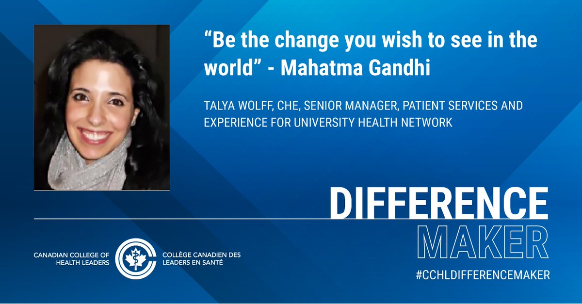 CCHL_CCLS's tweet photo. #CCHLeaders @TalyaJW, CHE, Senior Manager, Patient Services and Experience for @UHN, explains the importance of pursuing opportunities. Read her #CCHLDifferenceMaker story here > https://t.co/IX5sPYI5WW https://t.co/QA9WeUvewR