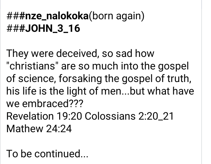 BenonAbless's tweet photo. ##soul_cure
##john3_6
#inchrist the hope of glory, and in his life is the light of men https://t.co/emnIhItly2