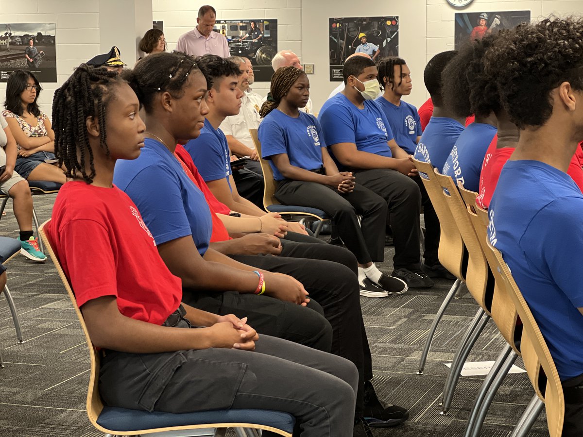 readyCTED's tweet photo. Celebration! Family members attended, and so did EH Mayor Mike Walsh and leaders from @EastHartfordFD and @EastHartfordPD, to support @EastHartfordPS students' completion of the first-ever First Responders Youth Academy! The future of public service is bright in East Hartford! https://t.co/MElNyKRP8P