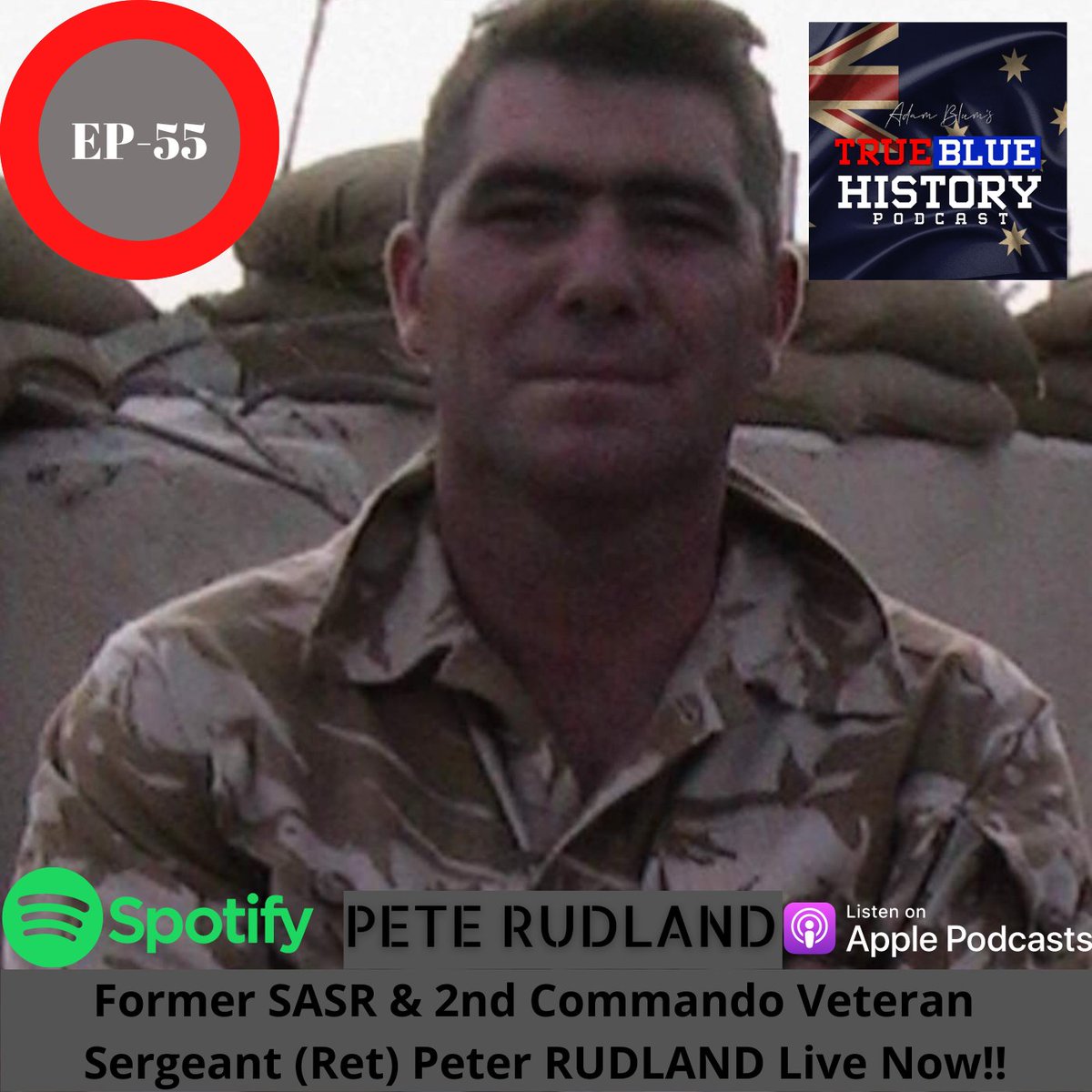 TrueBlueHistory's tweet photo. Latest Podcast LIVE Now with Former SASR and 2CDO Regiment Sargent Peter Rudland.

Available on all podcast platforms 
Apple Podcasts 
Stitcher 
YouTube 
Spotify 
Don't forget to subscribe to our YouTube channel Truebluehistory and leave a review for the podcast.

Lest We Forget. https://t.co/CLRaHPuGgh