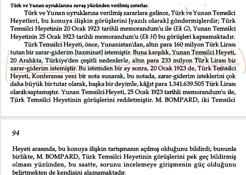 İnanmayacaksınız
İnanamayacaksınız
Ama
Lozan müzakereleri sırasında 
Biz Yunanistan'dan tazminat isteyince 
pert ettiğimizi söylediğimiz Yunanistan da
Bizden tam 233 milyon altın lira tazminat talep etmiş
Bu ne kepazeliktir

Lozan'da tazminatı bizim ödediğimizi de bilmez kimse