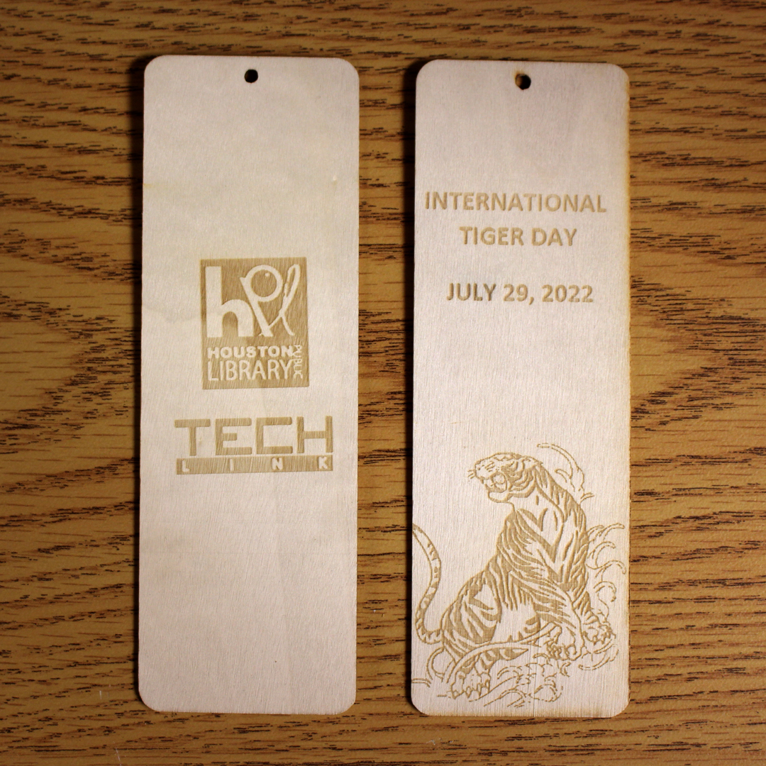 houstonlibrary's tweet image. July 29 was #InternationalTigerDay, &amp;amp; to celebrate the occasion, our #TECHLink locations hosted workshops where patrons learned how to use the Dremel LC40 laser engraver &amp;amp; cutter to make International Tiger Day bookmarks. Thank you to everyone who participated! #ILoveHPL