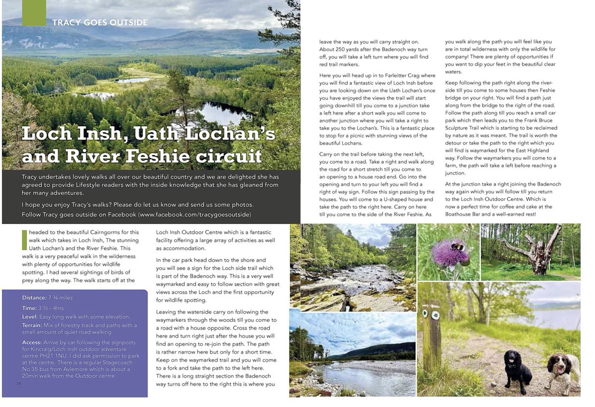 tracygoesout's tweet photo. My new walking feature at @lochinshoutdoor in the latest edtion of @LifestyleMoray 
Check it out at https://t.co/Aam3XFwkHz 
@TheCairngorms 
#walking #walkingroute #cairngorms #visitcairngorms https://t.co/z1y3Qz7EEL