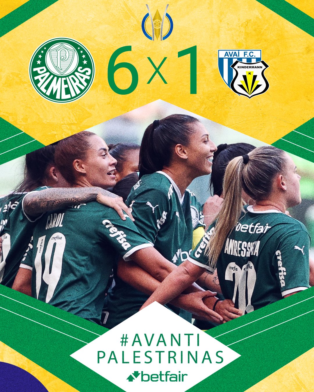 Palmeiras goleia Avaí Kindermann pelo Brasileirão Feminino