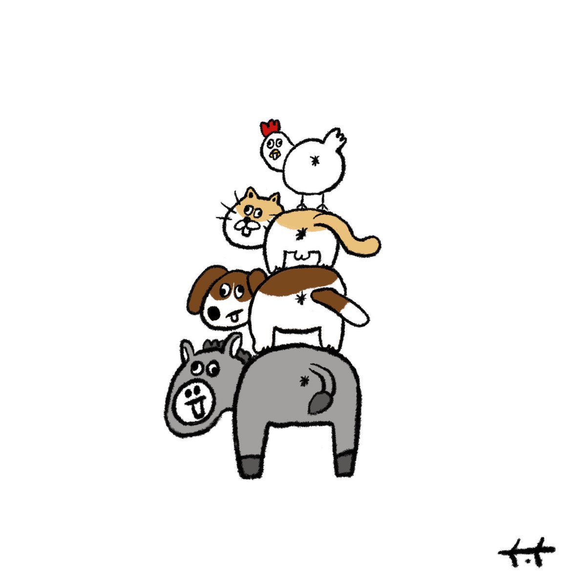 Chicchi ブレーメンの尻っ子隊 イラスト ゆるい絵 ゆるいイラスト Illustration ブレーメンの 音楽隊 T Co Hjrnrwqftn Twitter