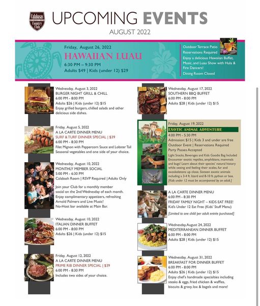 CalabasasCC's tweet photo. Dining and other food and beverage events at our club this month. https://t.co/uiQnlmIK8L
#clubmembers @calabasas #augustevents https://t.co/mNNhGlonTa