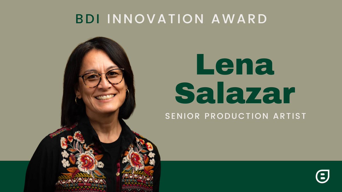 Congratulations to BDI Senior Production Artist Lena Salazar! Her innovations have helped reduce #production time on projects by 50% 👏  Learn more about our amazing #team here >> bdiagency.com/team/