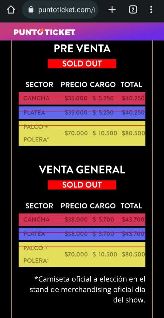 faalvare's tweet photo. @puntoticket buen día. ¿Por qué hace casi 3 meses la publicación para concierto de Nightwish decía "venta general desde el 1 de septiembre" y actualmente, antes de esa fecha, dice que está agotado?  @henrucha https://t.co/EKxdYiZQpU