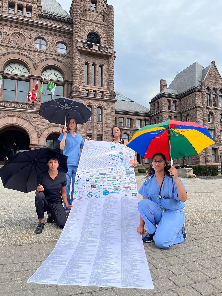 The letter being delivered to @fordnation @SylviaJonesMPP today signed by 1000+ health workers and 200+ orgs calling for #healthcareforall @HealthForAllNow