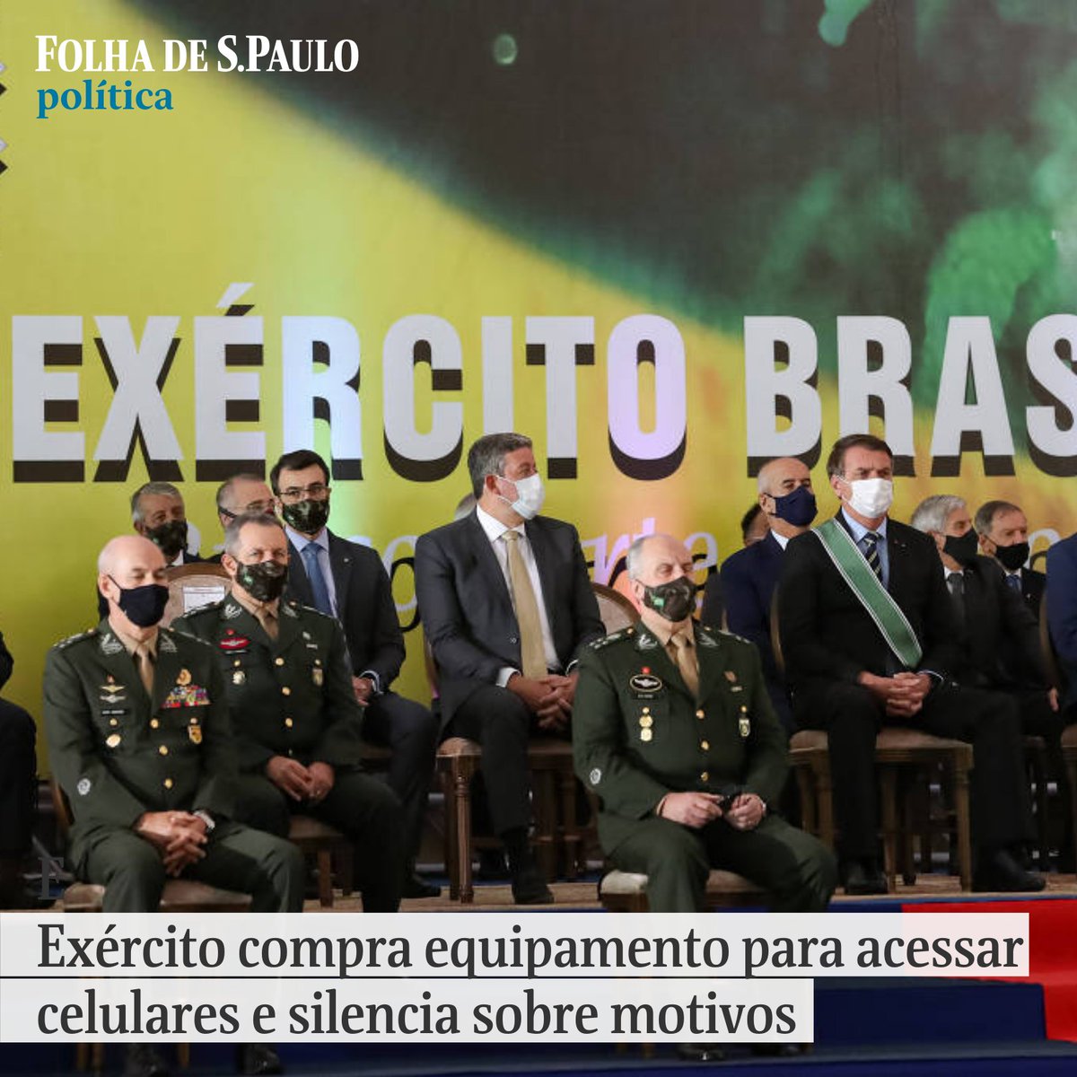 folha's tweet image. O Comando de Defesa Cibernética do Exército adquiriu uma ferramenta que permite a extração de dados de celulares, de sistemas de nuvem dos aparelhos e de registros públicos armazenados em redes sociais como Twitter, Facebook e Instagram. 📲📰Leia em mla.bs/91abcaef