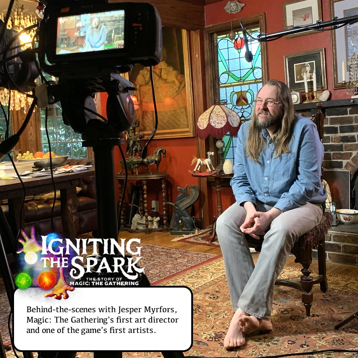IgnitingMtg's tweet photo. Behind-the-Scenes with @JesperMyrfors , #MTG’s first art director &amp; one of its first artists. Jesper was also lead designer for the Magic set The Dark! 
Post-Production Kickstarter Aug 16. 
➡️KS Pre-launch page: https://t.co/80XLnsN0Ol 
#MagicTheGathering #MTGArt https://t.co/K6HKUEXRqs