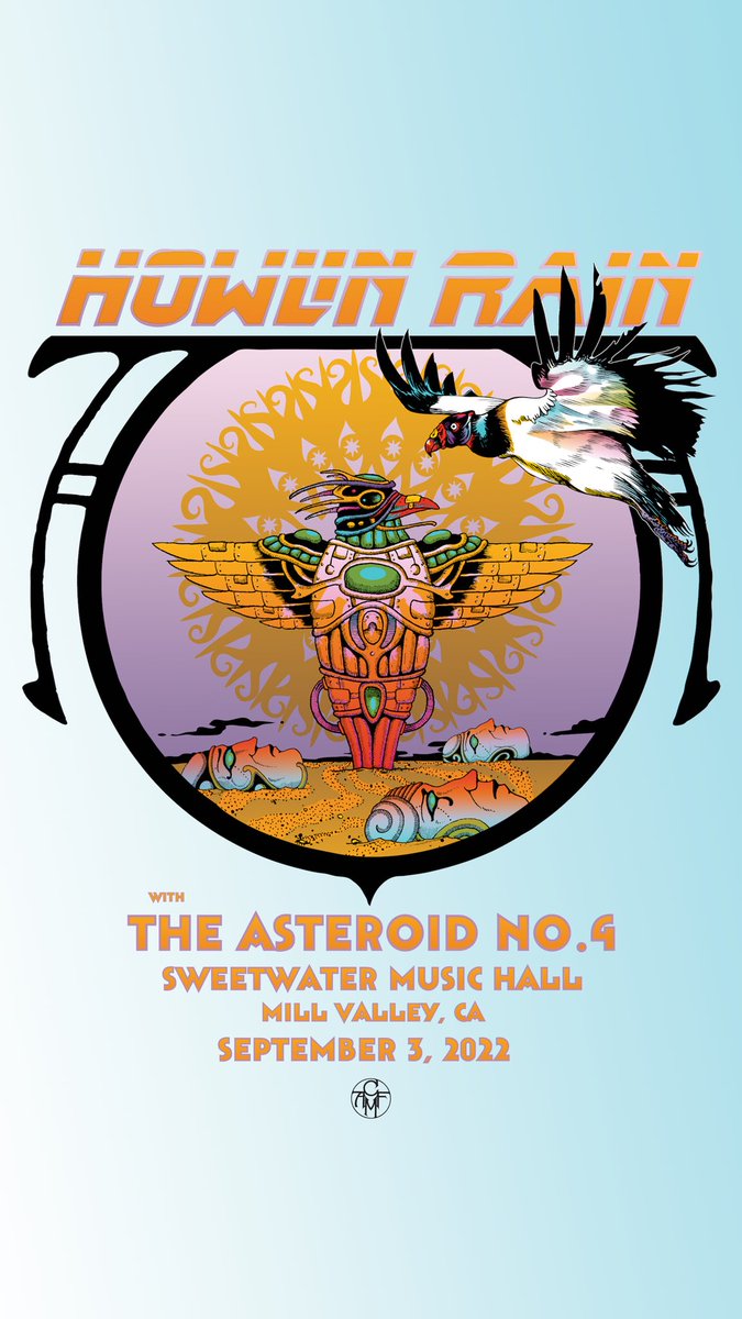 howlinrain's tweet photo. Sept 3 Howlin Rain return to the great @SweetwaterMV in Mill Valley with The @TheAsteroid4 as part of our Labor Day weekend run. See ya in Marin! 

KILLER new art by Caitlin Mattisson | Alan Forbes 💙

Tix now on sale ~ https://t.co/vOU8s8GMPN 🔊💥 https://t.co/EjwVE20nUA