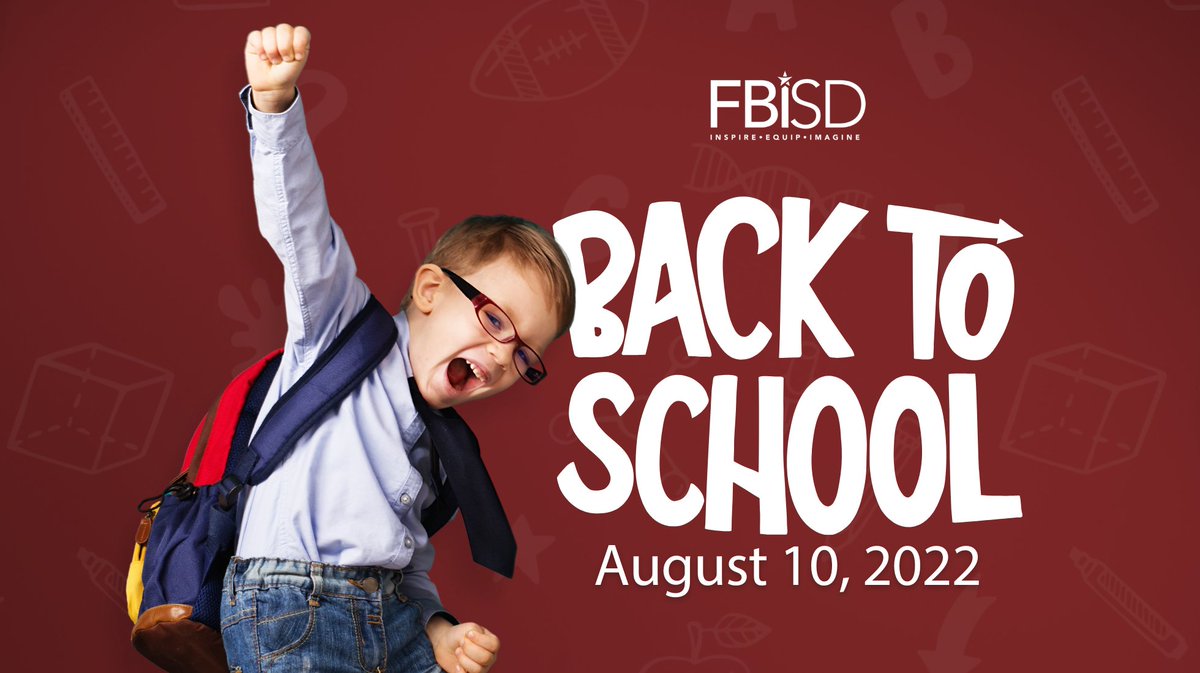 The first day of school is a week away! Stay up to date this school year on District holidays and important dates with the District calendar, found online at fortbendisd.com/calendar.