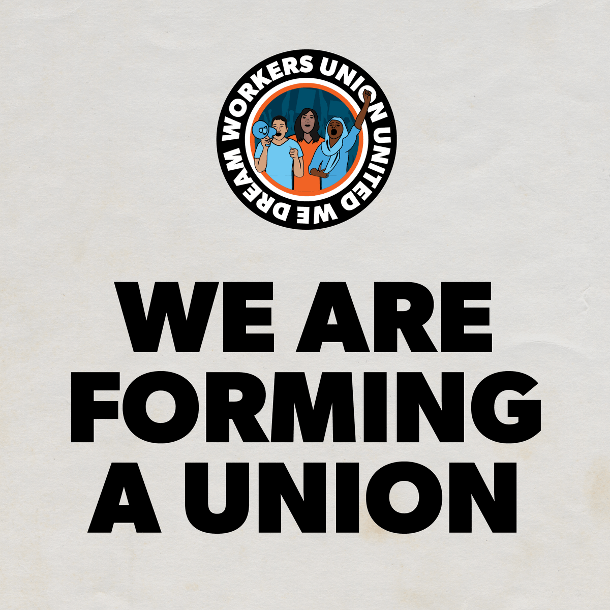 Today, workers of <a href="/UNITEDWEDREAM/">United We Dream 🍊</a> are announcing our intent to unionize. We look forward to creating an equitable workplace for people, especially undocumented and immigrant workers. We look forward to working with our leadership in making this happen!