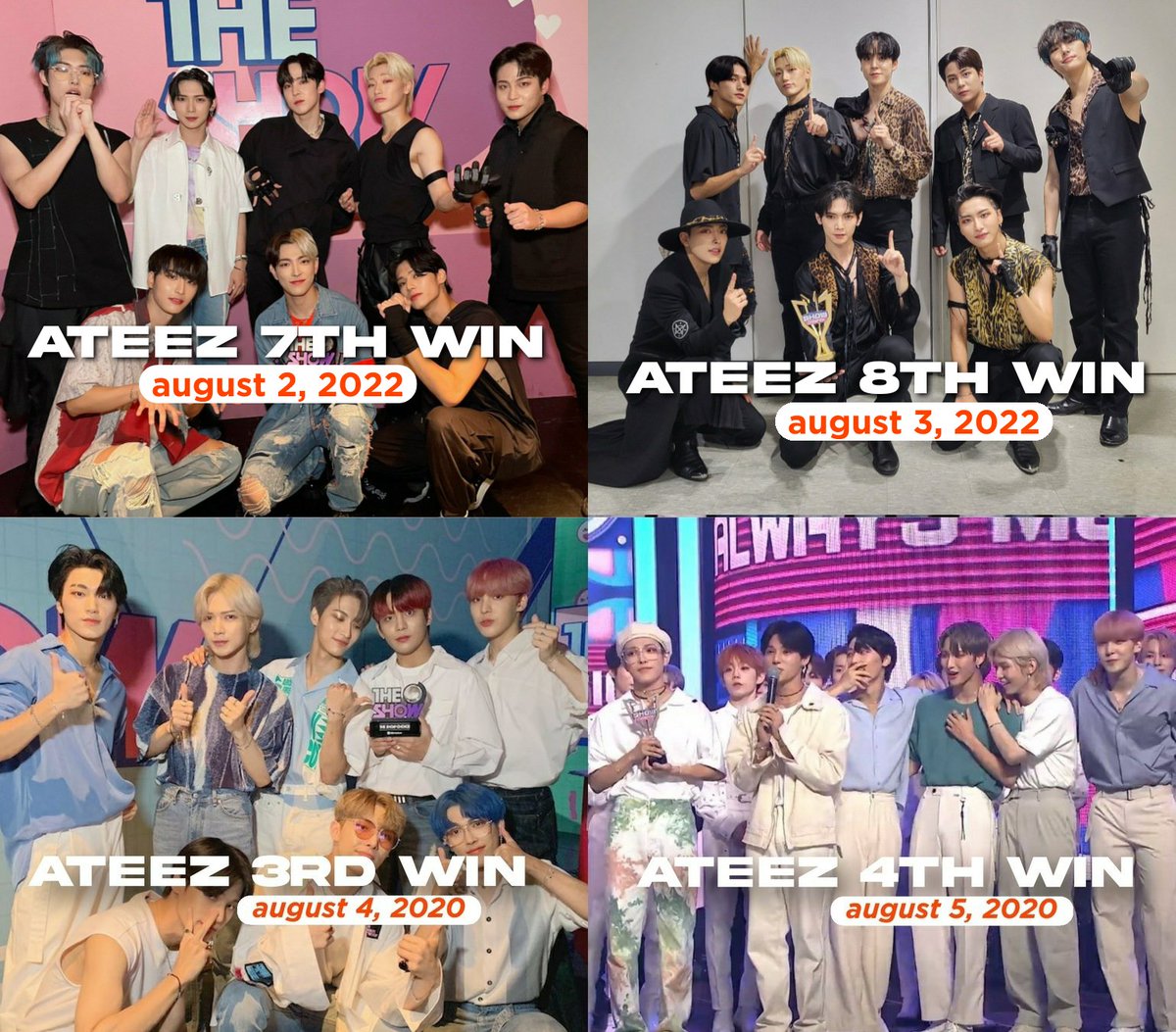 i just realised this now.. filling up the august dates with wins!

• august 2 - #Guerrilla1stWin (The Show)
• august 3 - #Guerrilla2ndWin (ShowChamp)
• august 4 - #Inception1stWin (The Show)
• august 5 - #Inception2ndWim (ShowChamp)