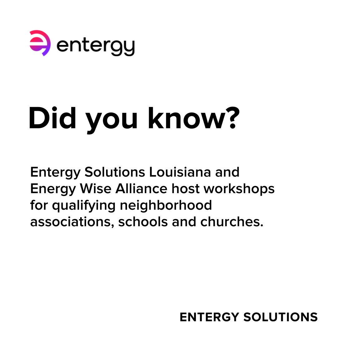 Are you curious about the resources that we offer? There is a lot to know when it comes to saving energy and money, and we’re here to help. 

For information on our workshops and youth programs, visit Energy Wise (energyla.org)
