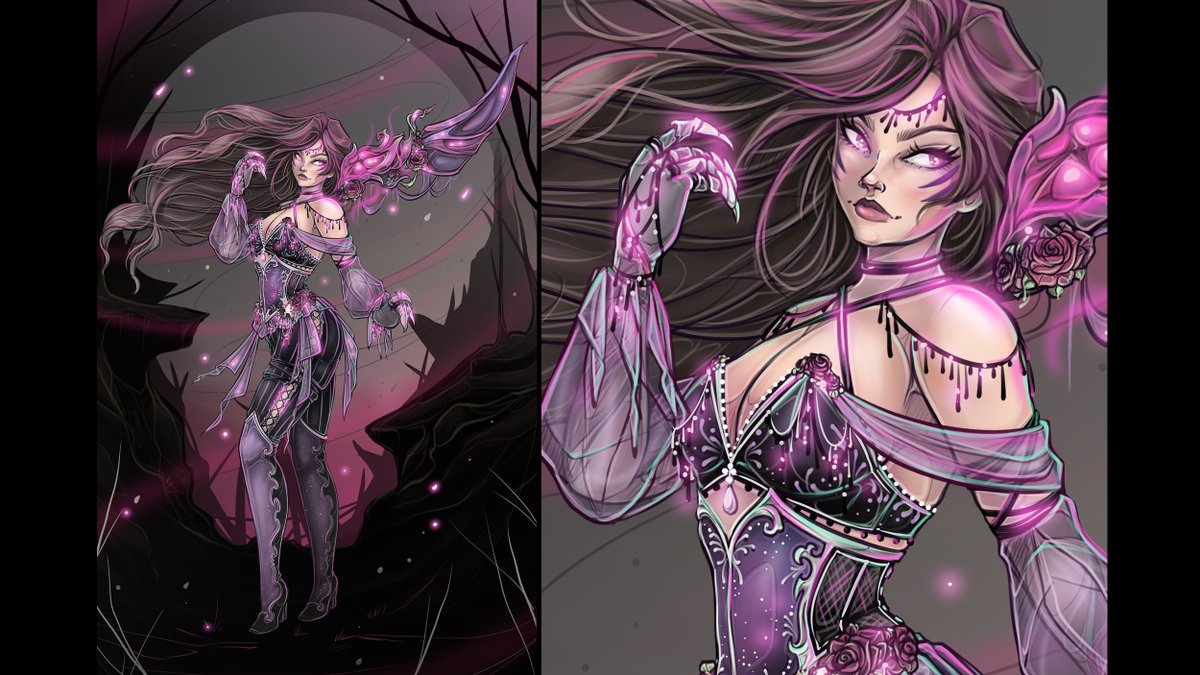 PlayRuneterra's tweet image. The ladies [and demon] of Forces From Beyond reimagined as brilliant works of art.
🎨: @NoFlutter