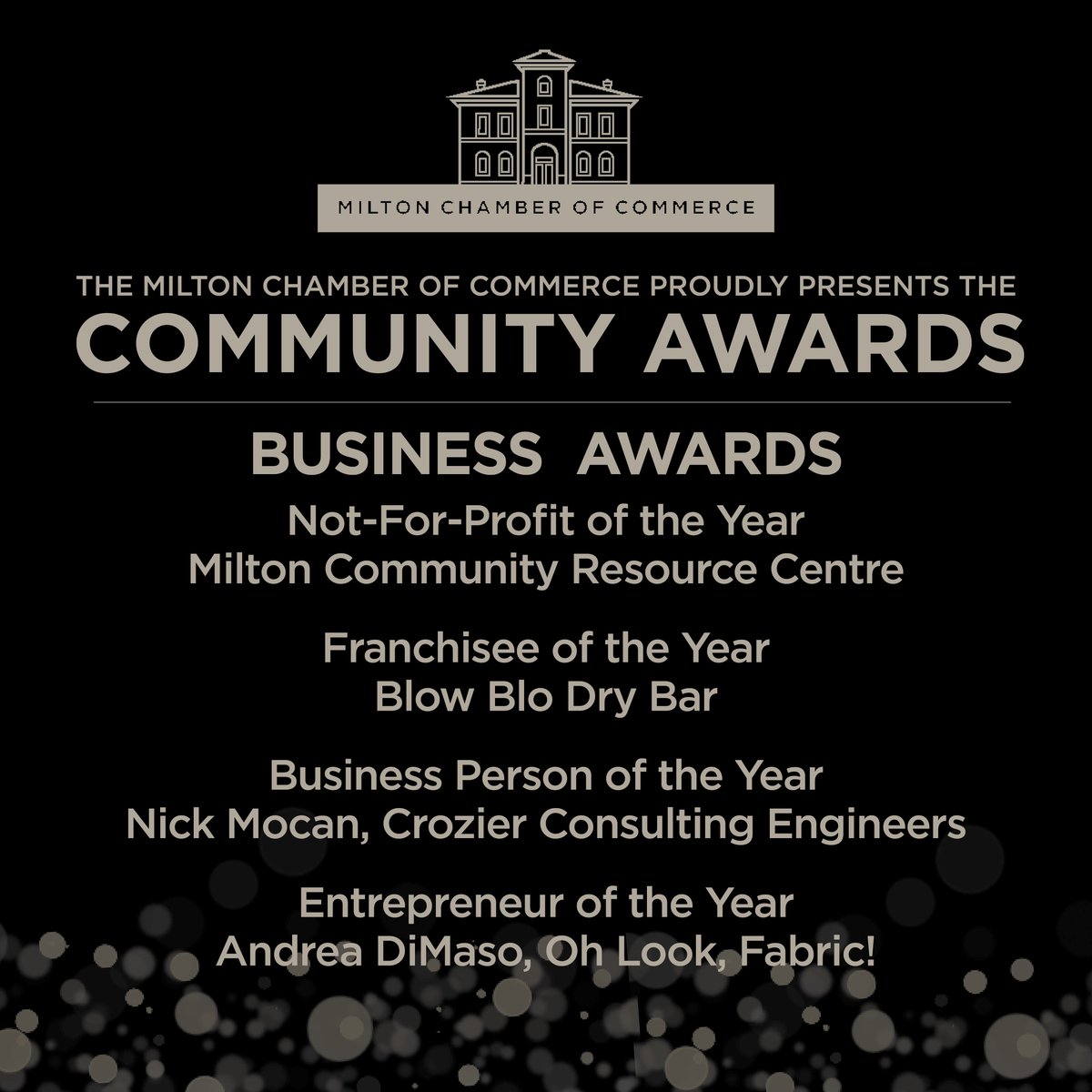 MiltonChamber's tweet photo. Congratulations to the Milton Chamber of Commerce Community Award recipients!

All recipients will be honoured at the Community Awards Celebration on Thursday, September 29 at Granite Ridge Golf Club. For more info please visit https://t.co/ORcJgo3ES5 https://t.co/RmVqO5mKHr