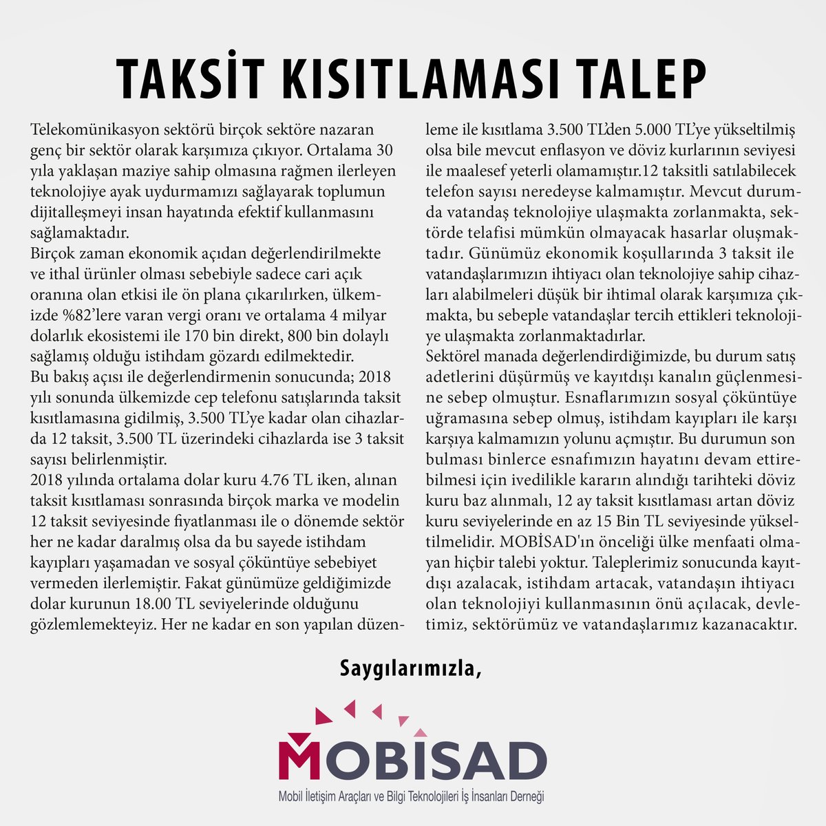mobisadorg's tweet photo. Taksit kısıtlamasına ilişkin gündemlerimiz yoğun bir şekilde devam ediyor. İlgili kurumlarımıza sektörümüzün sorunlarını eksiksiz iletiyoruz.

#CepteTaksitArtsın https://t.co/aoFd7optAz