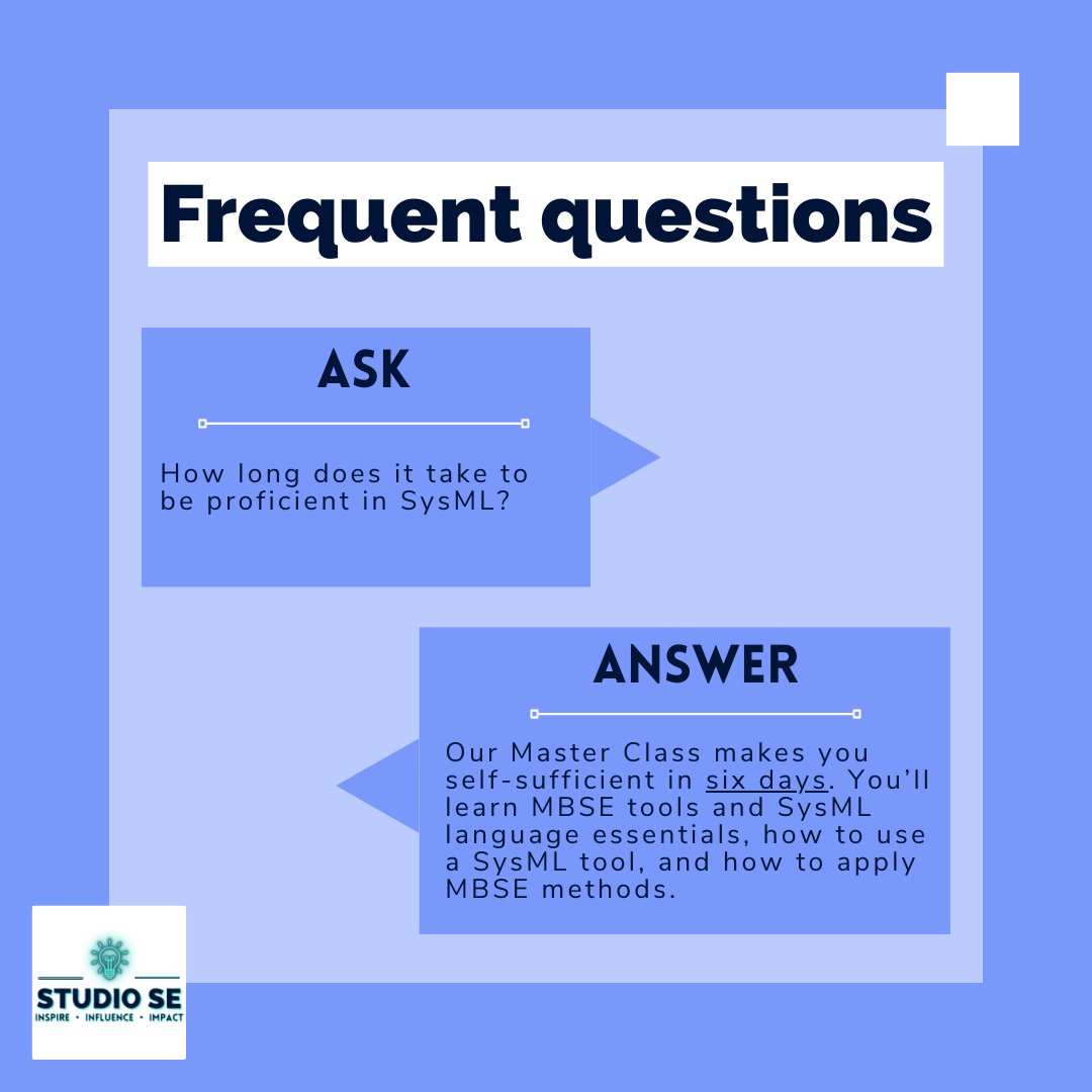 StudioSE_Ltd's tweet photo. Our MBSE Master Class will make sure you have all the skills you need to understand and deploy MBSE and SysML. 🔗 for our current courses: https://t.co/CO2ZE8mqBM #SystemsEngineering #MBSE #training #coaching #DassaultSystèmes #INCOSE #studiose https://t.co/voWacsZkzb