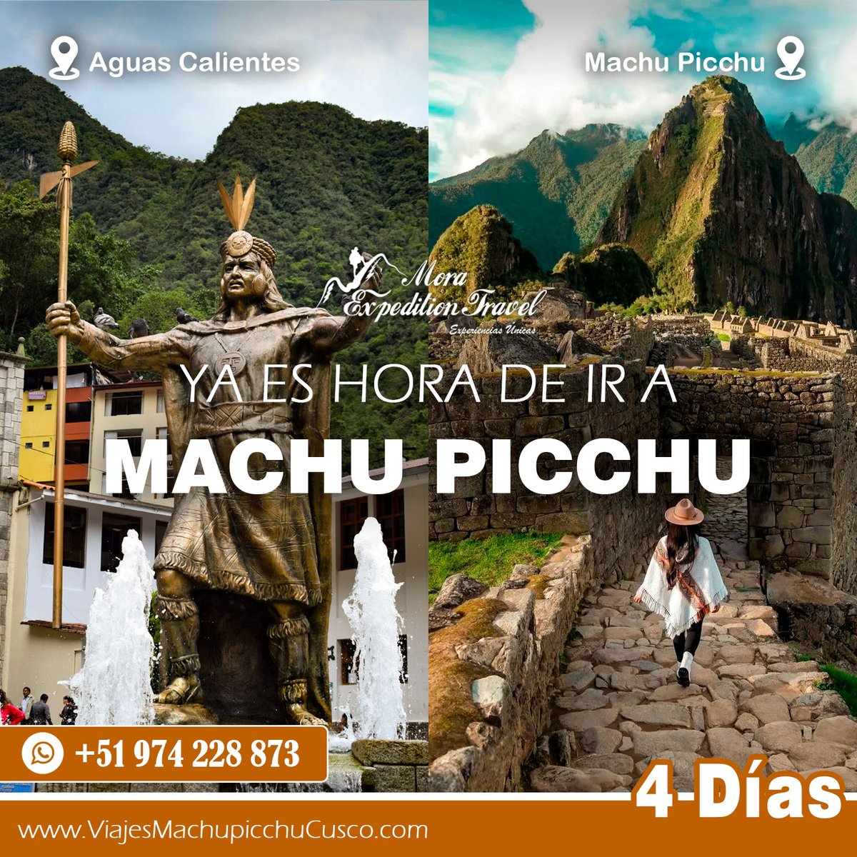 Aprovecha nuestros precios "MACHU PICCHU MAGICO 4 DIAS"
📱 +51 974 228 8733
✅ WhatsApp: bit.ly/ChatMoraExpedi…

#MachuPicchu #ValleSagrado #vacacionesenfamilia #turismoecuador #turismocolombia #turismomexico #Agencias #agenciasdeviajes #AgenciasTurismo #Cusco #Tours #experience