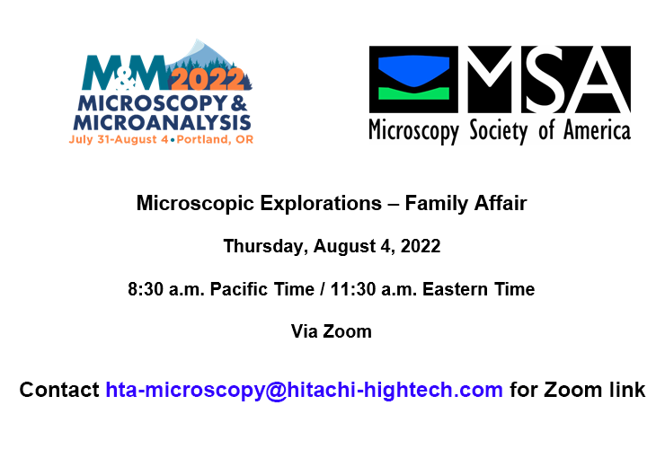 Hitachi_HTA's tweet image. Tomorrow ProjectMICRO presents a Zoom session using a remotely controlled SEM to explore the micro world in real time. Free to members, families &amp;amp; friends. Join us to see the art of real-life science. Email hta-microscopy@hitachi-hightech.com for Zoom info #MM2022Portland #STEM