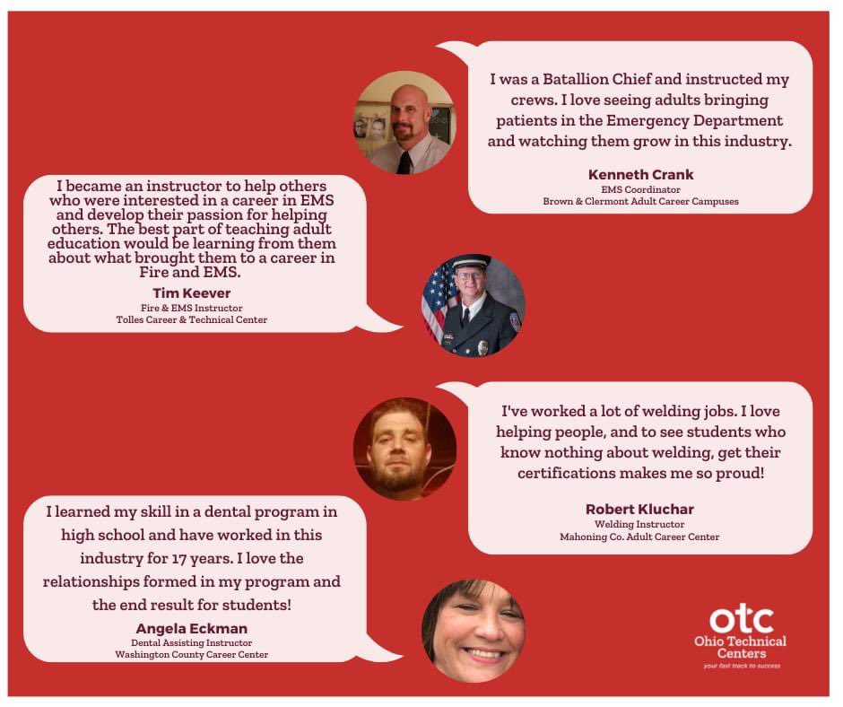 Our Lead Welding Instructor, Rob Kluchar, is featured in a statewide campiagn about Ohio Technical Centers- OTCs employ instructors who have experience in relevant industries! #FastTrackOhio #ohiotechnicalcenters #careertraining #canfield #ohioworkforce #mcctcadultcareercenter