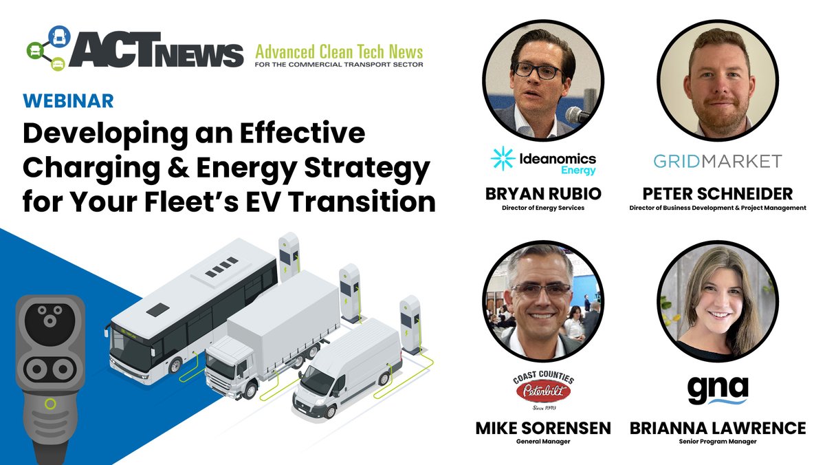 HAPPENING NOW: Our Director of Energy Services Bryan Rubio joins <a href="/actexpo/">Advanced Clean Tech News / ACT Expo</a> <a href="/gridmarket/">GridMarket</a> @GNA_Consulting &amp; Coast Counties Peterbilt to discuss the benefits of charging-as-a-service. bit.ly/3z0PjUs