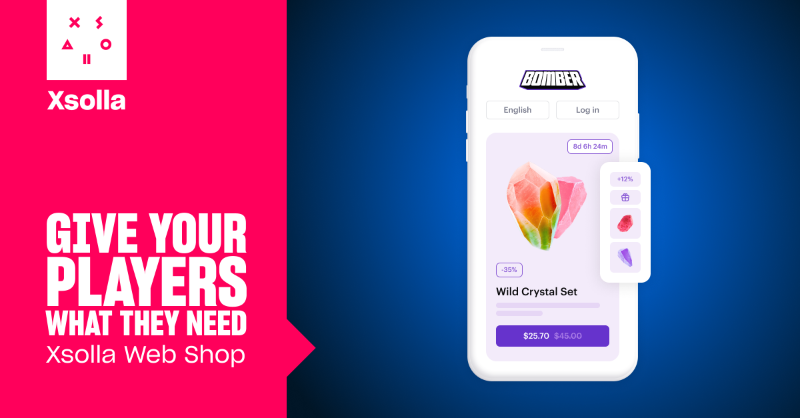 Xsolla's tweet photo. Web Shop gives your mobile players a one-stop shop for in-game items, currencies and much more. Learn how Xsolla Web Shop can help accelerate your #mobilegame forward.