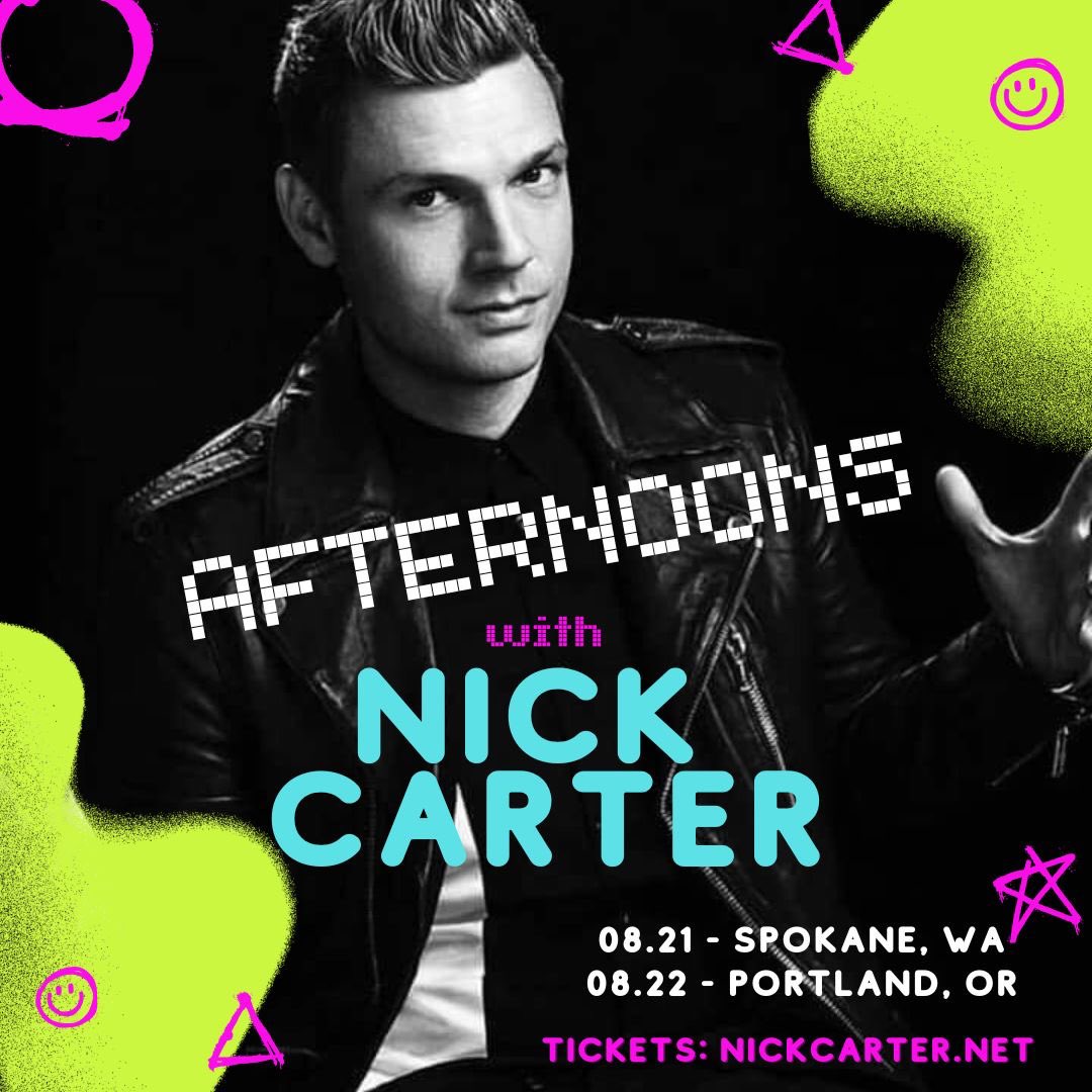 nickcarter's tweet image. Spokane and Portland! Tickets for #AfternoonsWithNick are on sale now! Super excited to see you all there ❤️
Get your tickets and info at nickcarter.net/events