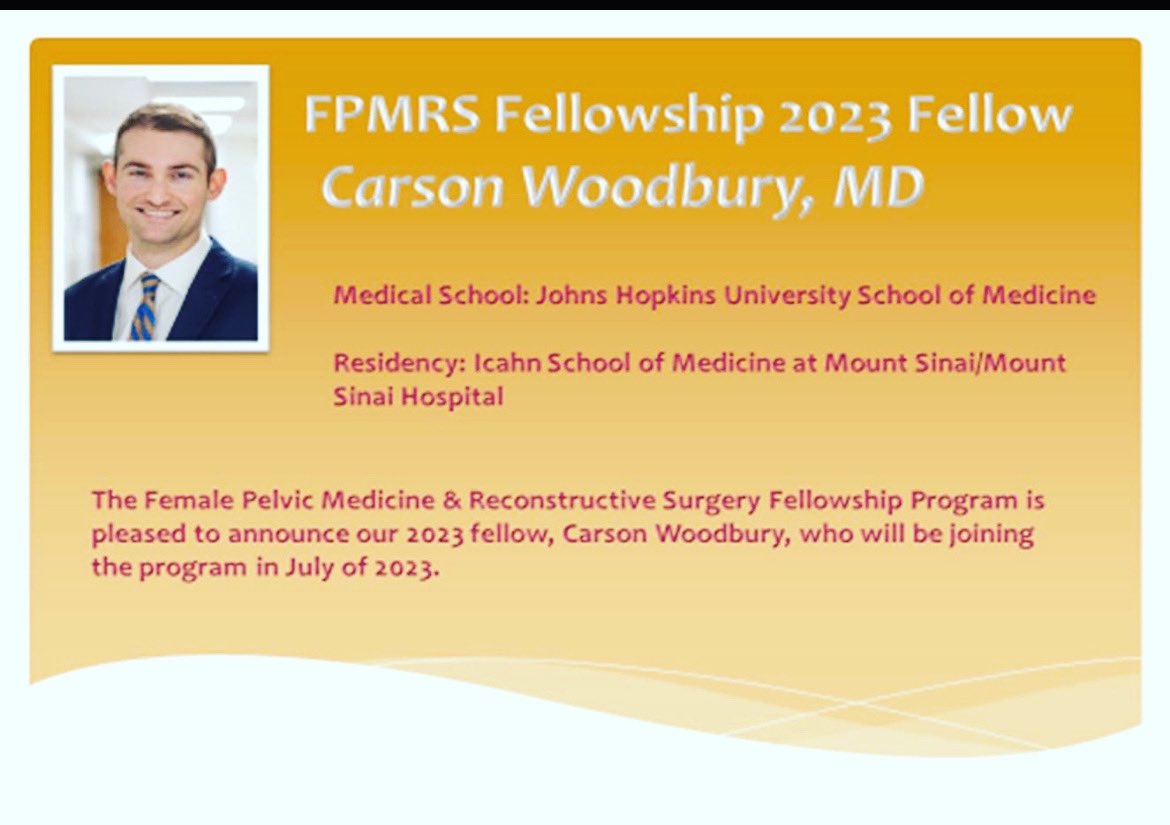Loyola Urogyn Fellowship (@loyolaurogyn) on Twitter photo We are so excited to announce our 2023 #LoyolaFPMRS fellow, Dr. Carson Woodbury! Welcome to the team! @LUMCObGyn <a href="/BethMuellerMD/">Elizabeth R. Mueller</a> <a href="/skywalkermama14/">Thythy Pham, MD</a> <a href="/MarianAcevedoMD/">Dr.MAA</a> <a href="/JNwachokorMD/">Jasmin Nwachokor, MD</a> <a href="/mattgev/">Matthew Gevelinger</a> We are so excited to announce our 2023 #LoyolaFPMRS fellow, Dr. Carson Woodbury! Welcome to the team! @LUMCObGyn <a href="/BethMuellerMD/">Elizabeth R. Mueller</a> <a href="/skywalkermama14/">Thythy Pham, MD</a> <a href="/MarianAcevedoMD/">Dr.MAA</a> <a href="/JNwachokorMD/">Jasmin Nwachokor, MD</a> <a href="/mattgev/">Matthew Gevelinger</a>