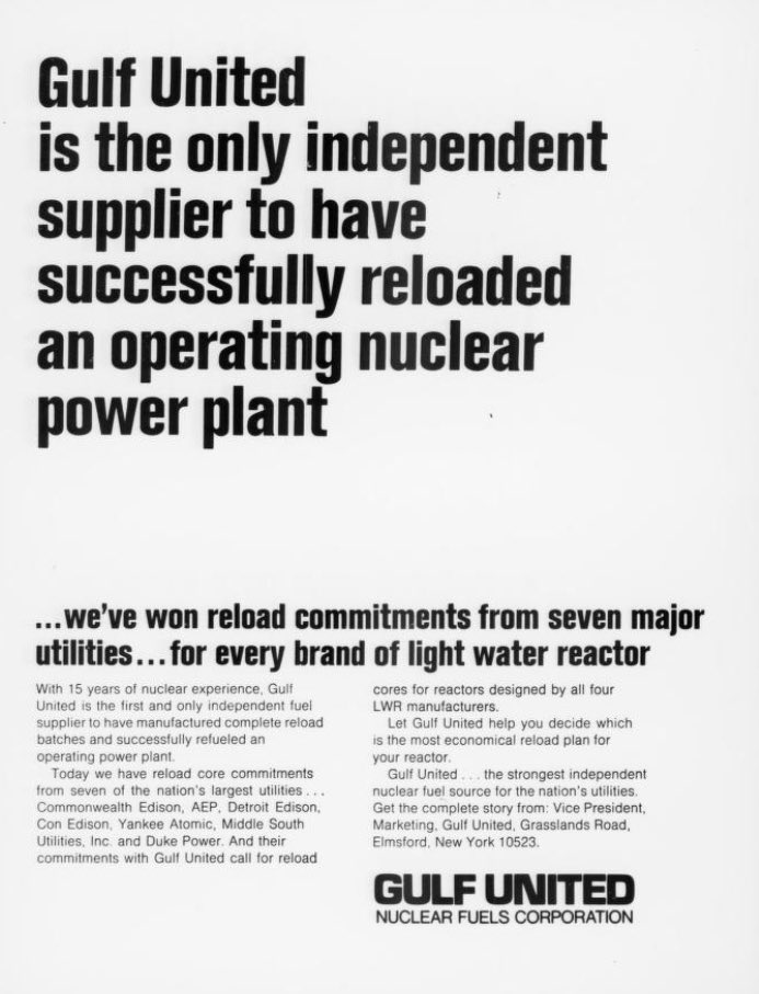 redbuckman's tweet photo. Gulf Oil used to actually have a nuclear arm, Exxon Nuclear was around until 1980s, the major firms pivot depending on energy needs for the most part. https://t.co/Pjx6TBtOOB
