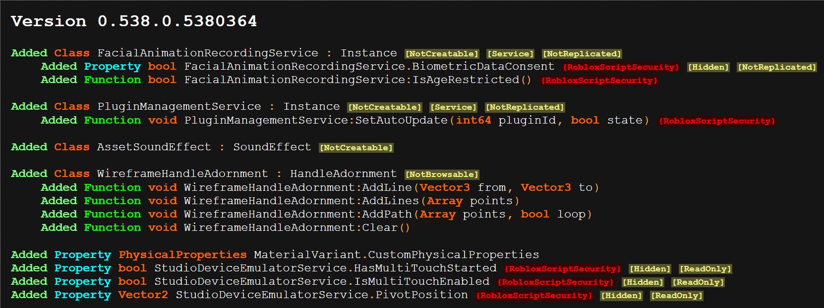 Max ¯\_(ツ)_/¯ 🗿 on X: Today's API changes for Roblox v548 #Roblox  #RobloxDev   / X