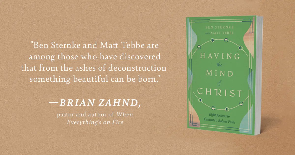 formatio's tweet image. "From deconstruction something beautiful can be born." @BrianZahnd 

That's what @matttebbe and @bensternke also share in 'Having the Mind of Christ,' to open ourselves to the transformational change that God wants for our lives. 

Order today: buff.ly/3c9qGNo