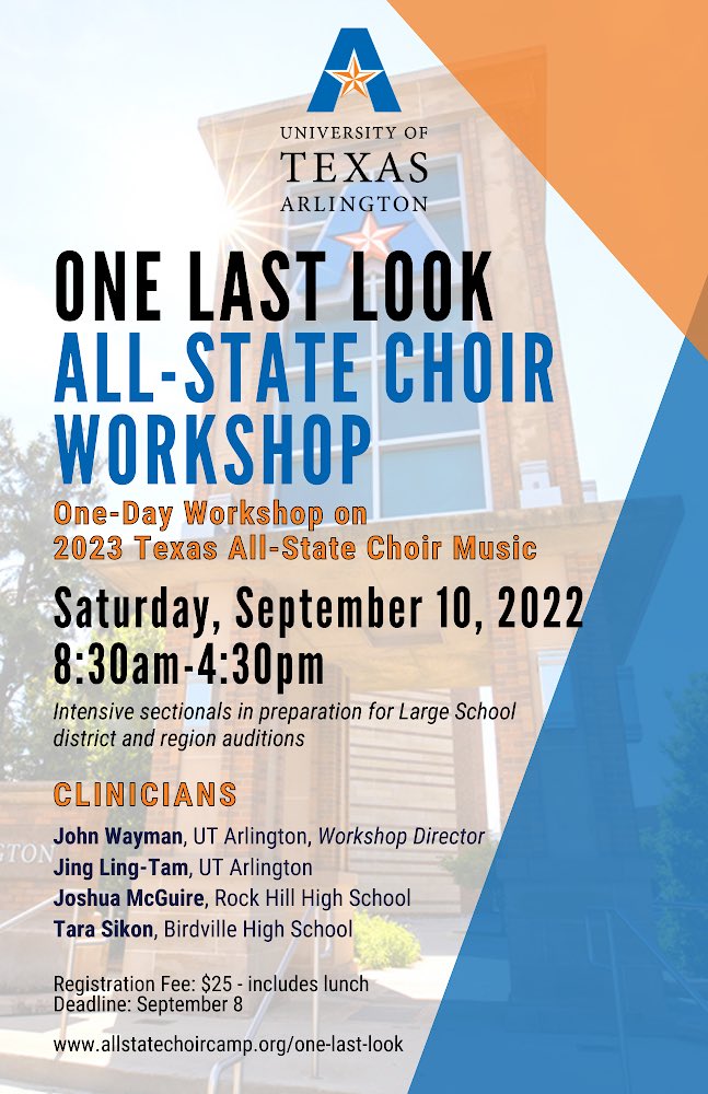 Fantastic opportunity for our panther choir members who are planning to audition this Fall!!!