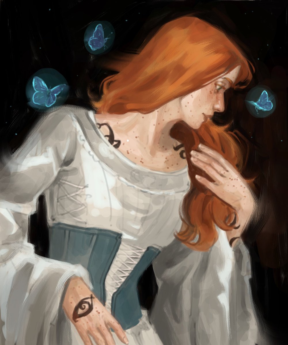 gatovtina's tweet photo. Now Clary because I absolute adore to paint her hair and freckles ☺️ #shadowhunters #illustration https://t.co/aqYYKv50Vt