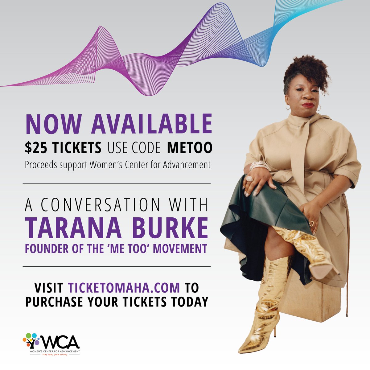$25 tickets are now available! Proceeds support the Women's Center for Advancement.

Use code METOO for $25 tickets.

Get your tickets today at ticketomaha.com/Productions/a-…